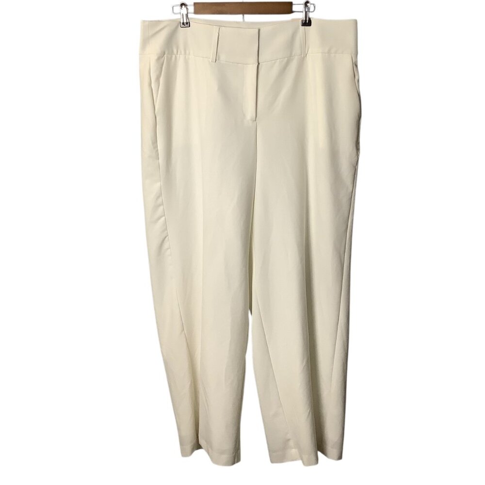 Lane Bryant Women Wide Leg Pants High Rise‎ Size 18 Ivory NEW NWT